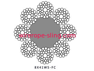 Performance de la corde 8x41WS IWRC de fil d'acier de revêtement la haute a rendu compacte pour la grue de dock