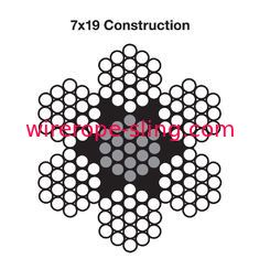 durée de vie de câble métallique d'acier inoxydable de 7x19 AISI316 longue pour le mur vert