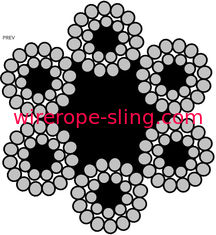 Câbles de levage en acier, type Warrington, 6 X 24w + 7fc, câble de câble métallique toronné rond