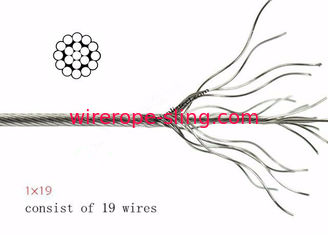 1 x 19 câbles d&#39;acier inoxydable de catégorie marine avec une excellente charge de rupture