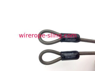 Bride galvanisée enduite par PVC transparente de câble métallique avec la boucle et le dé