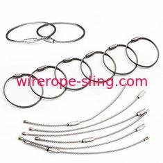 Anneau de Keychain de boucle d'étiquette de bagage de bride de corde de fil d'acier, brides de sécurité pour le levage