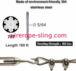 La ficelle extérieure allume le kit accrochant de suspension du câble métallique d'acier inoxydable du kit 1x19 304