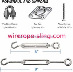La ficelle extérieure allume le kit accrochant de suspension du câble métallique d'acier inoxydable du kit 1x19 304