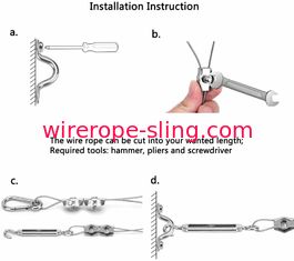 Câble métallique enduit d'acier inoxydable de vinyle pour le kit 150ft de suspension de lumière de ficelle de globe