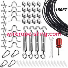 Corde enduite accrochante légère de fil d'acier de kit de ficelle avec le kit de suspension de 150 pi