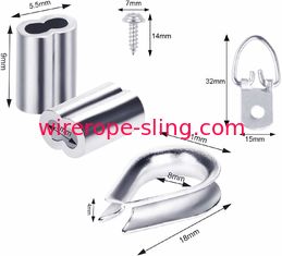 Décrivez le câble métallique accrochant d'acier inoxydable du kit 7x7 et les garnitures soutient jusqu'à 33 livres
