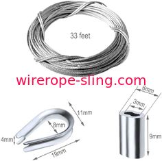 Catégorie 316 marine clôturant le câble métallique d'acier inoxydable des avions 2mm de kit