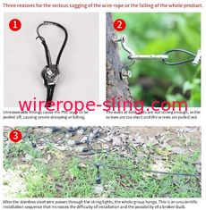 Le vinyle noir a enduit la corde inoxydable de fil d'acier de 304 1,5 millimètres