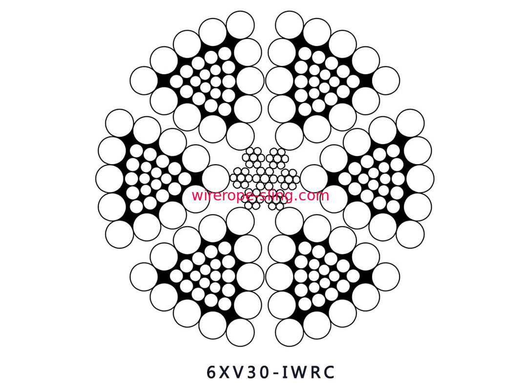 corde triangulaire de fil d'acier de fil de 6xV30 IWRC pour le levage vertical d'axe