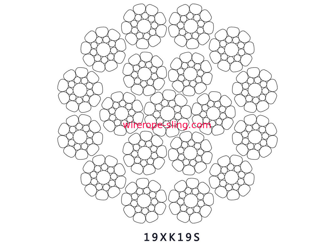 Corde de levage auxiliaire principale, résistance à la corrosion multi de la corde 19 X K19S de brin