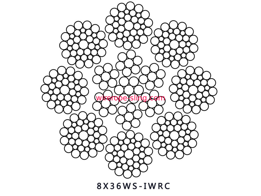 Port léger léger du service 8x36WS IWRC de câble métallique de levage long et grue mobile