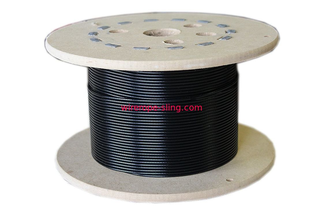 vinyle de noir de noyau de fil de câble métallique de l'acier inoxydable 7x7 enduit pour la décoration de jardin