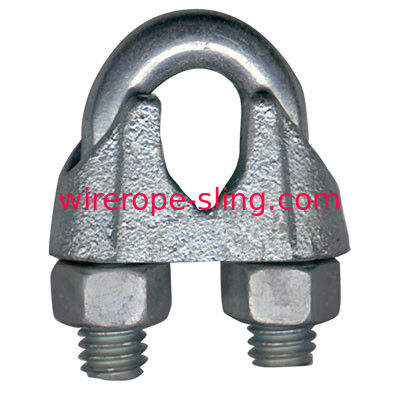 Colliers de câble en acier de faible puissance, finition galvanisée par agrafes malléables de câble métallique