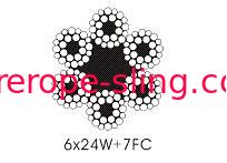 Câbles de levage en acier, type Warrington, 6 X 24w + 7fc, câble de câble métallique toronné rond