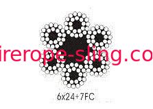 Câble rond de fil d&#39;acier de fil de pêche 6 x 24 pour la ligne d&#39;amarrage / hissage