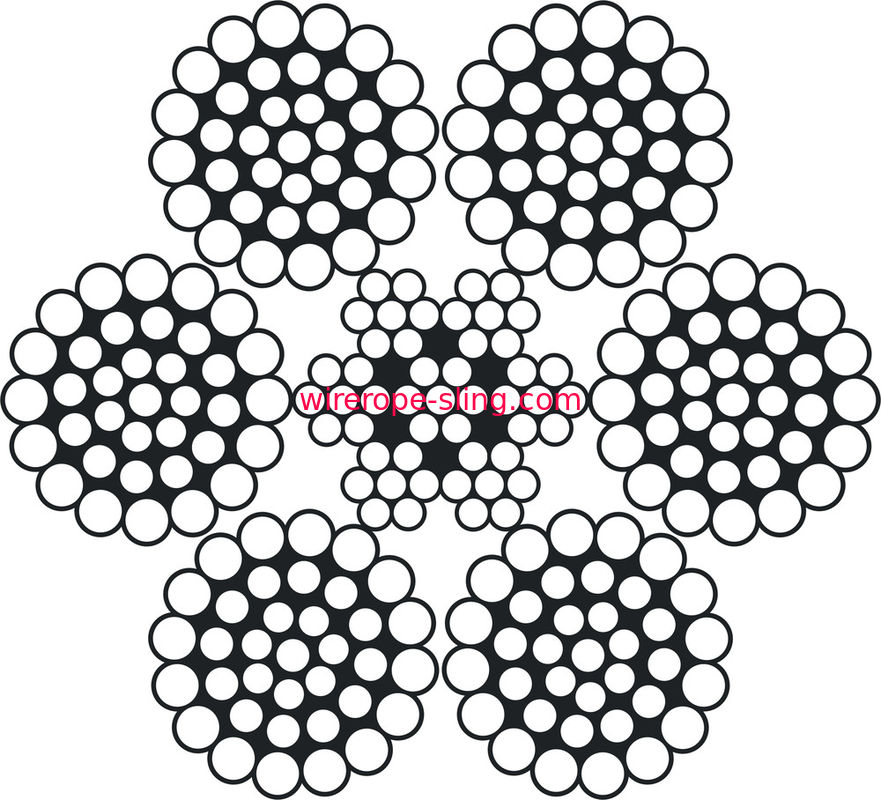 Résistance thermique de câble métallique d&#39;acier inoxydable de grue 6 x 37 extrêmement flexible