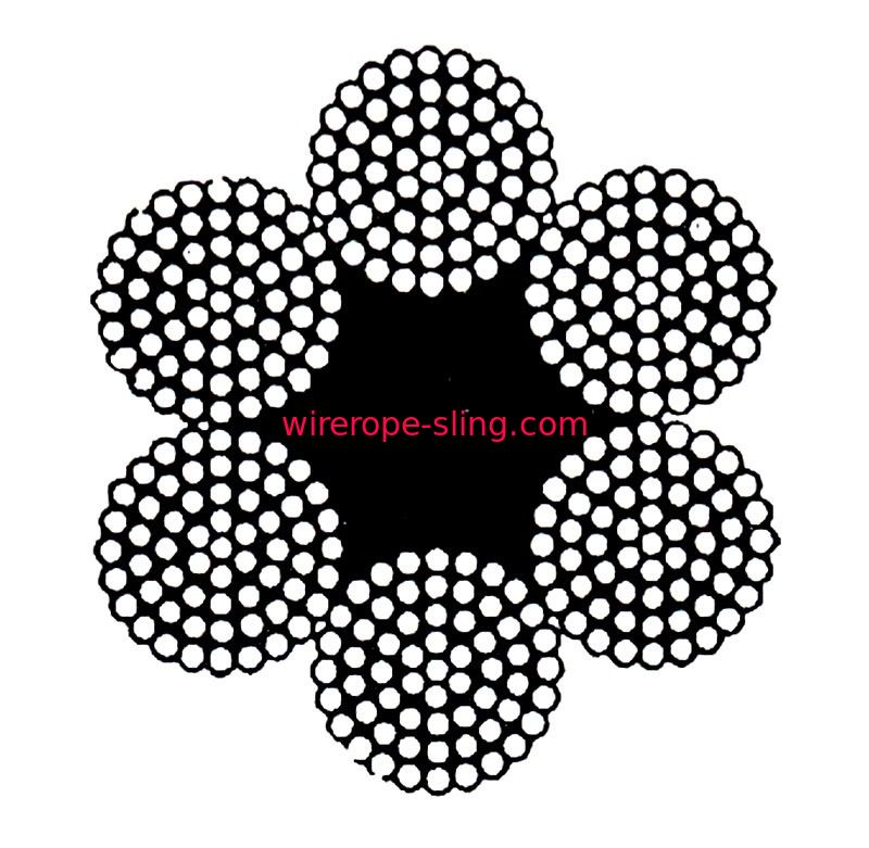 Diamètre de câble en acier flexible rond d&#39;exploitation de câble de 6 x 61 20 - 160mm pour la grue / traînée