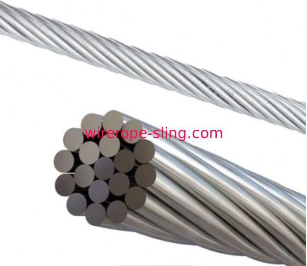 Câble d&#39;acier inoxydable de 6.4mm norme 1 X 19 Aisi pour la grue / levage