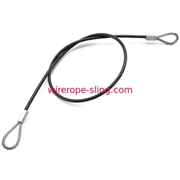 Brides noires de frein de câble métallique de PVC, bride de câble de longueur de 3000mm avec des boucles