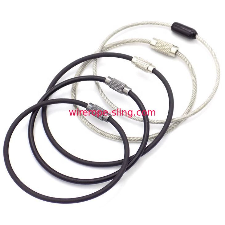 Anneau de Keychain de boucle d'étiquette de bagage de bride de corde de fil d'acier, brides de sécurité pour le levage