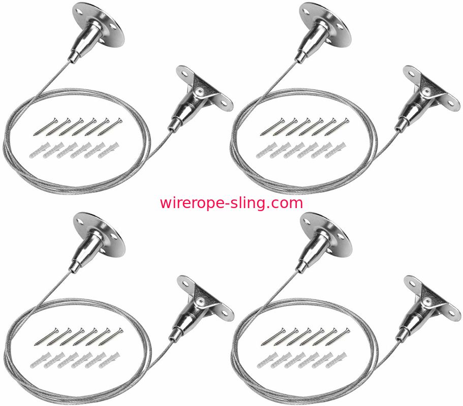 4 câble métallique d'acier inoxydable du kit de câblages de suspension de PCs 4mm pour la peinture de panneau d'affichage