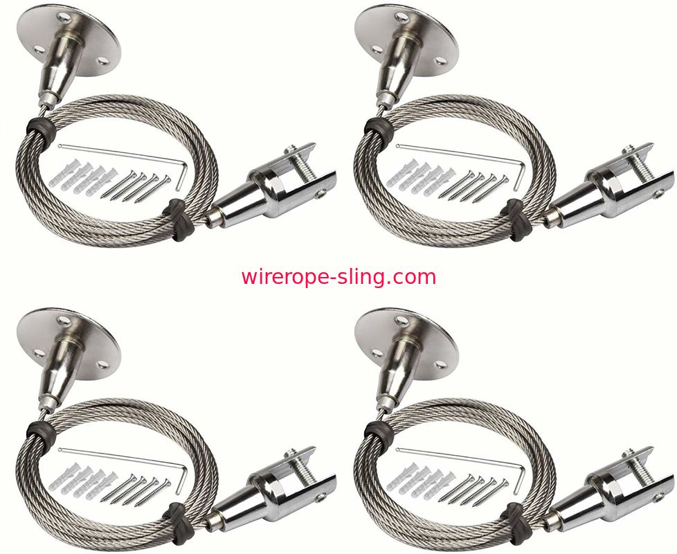 pieds de 4Pcs 2mm x 6,5 d'acier inoxydable de câble métallique avec l'Assemblée en plastique protectrice de veste