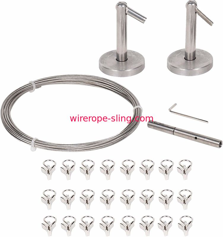 Fil 16,5 2 Piecesy universel réglé d'acier inoxydable de câble métallique de rideau de montage