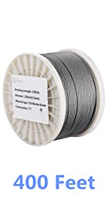 Senmit 18 Stainless Steel Cable 400 pieds