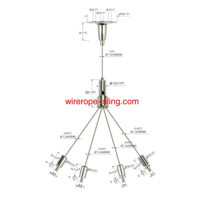 Kit de suspension de fil d'art pince à vis à quatre pattes en laiton nickel 1,5mm dia yw86023