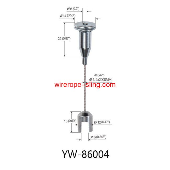 Yw86002 système de suspension de câbles en acier de dimensions flexibles pour luminaires