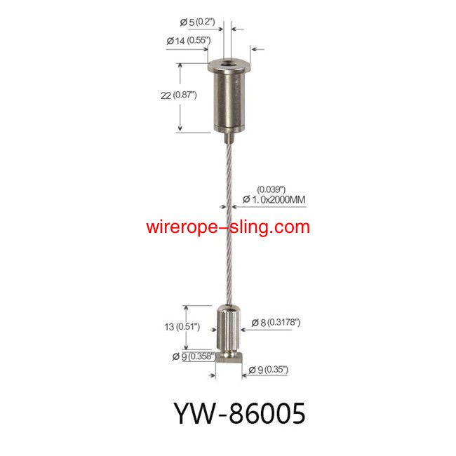 Système de suspension de fil insonorisé, réglable de 2 000 mm de long yw86004