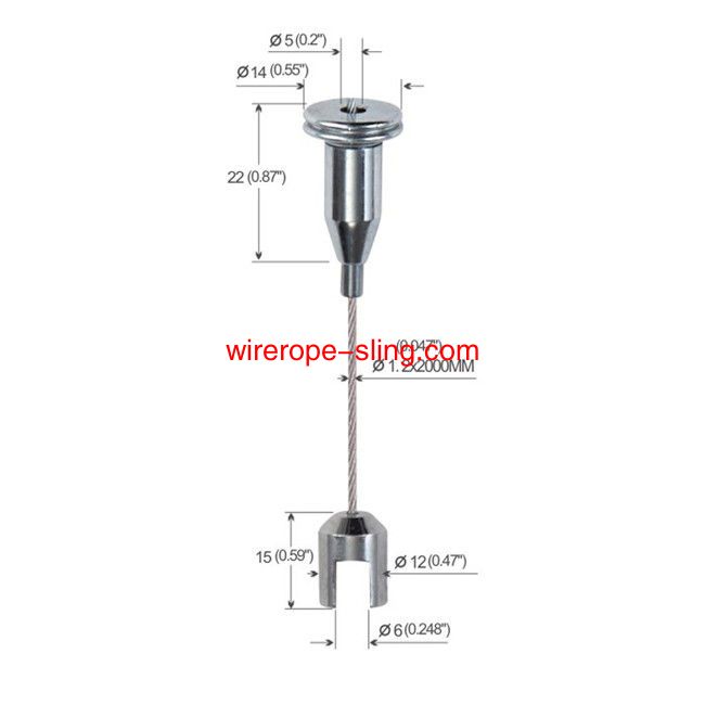 Système de suspension de fil insonorisé, réglable de 2 000 mm de long yw86004