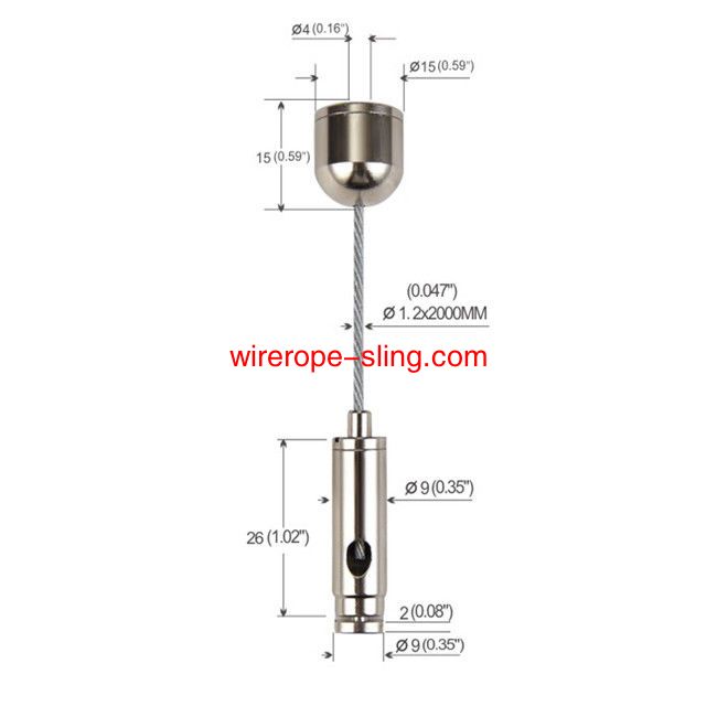 Kit de suspension de câble de 1,2mm en laiton nickel é yw86006