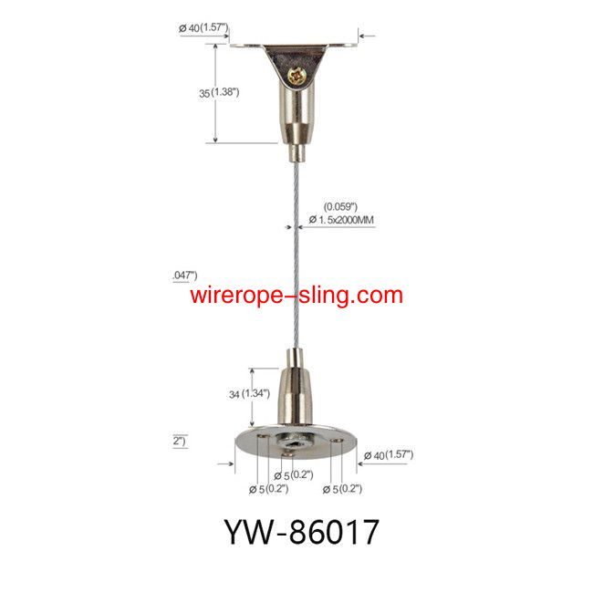 Yw86015 type hanger type M5 External threaded Steel Cable Suspension System Assembly