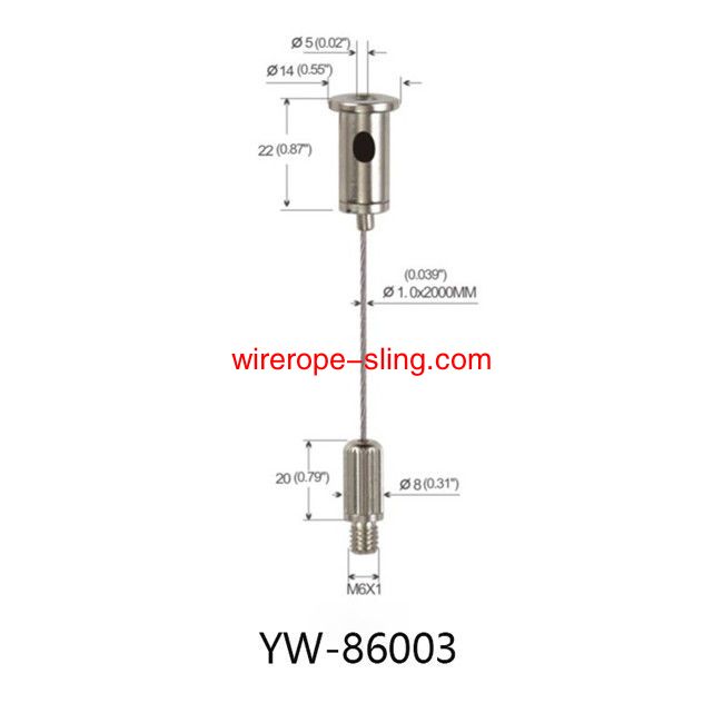 Yw86002 système de suspension de câbles en acier de dimensions flexibles pour luminaires