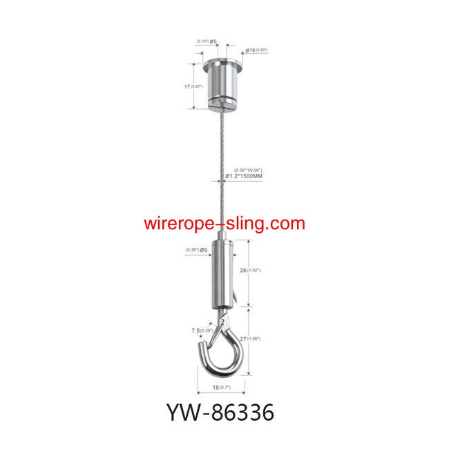 Kit de suspension de câble métallique pour accessoires d'éclairage avec crochet de serrage réglable yw86336