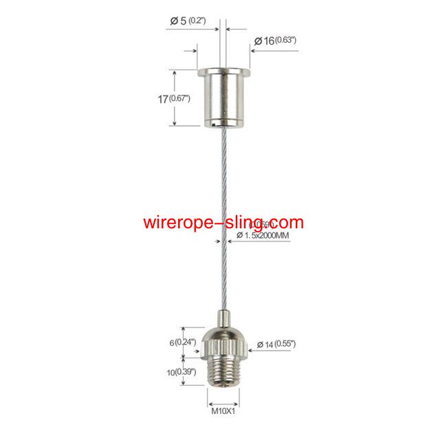 Suspension de câble de plafond en laiton kit de suspension légère avec fil M10 yw86012