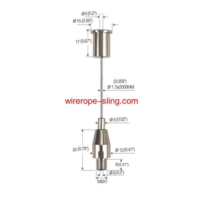 Yw86002 système de suspension de câbles en acier de dimensions flexibles pour luminaires