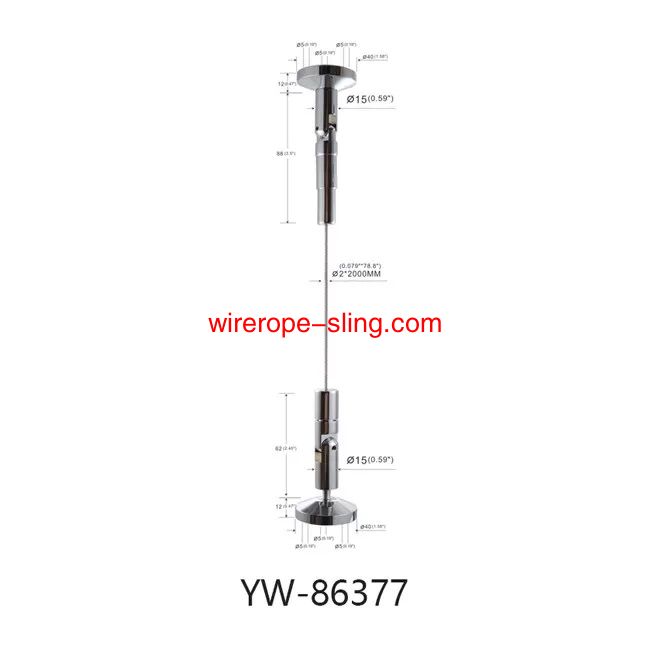 Câble de sécurité en acier galvanisé à double jambe et à double mini - crochet yw86375